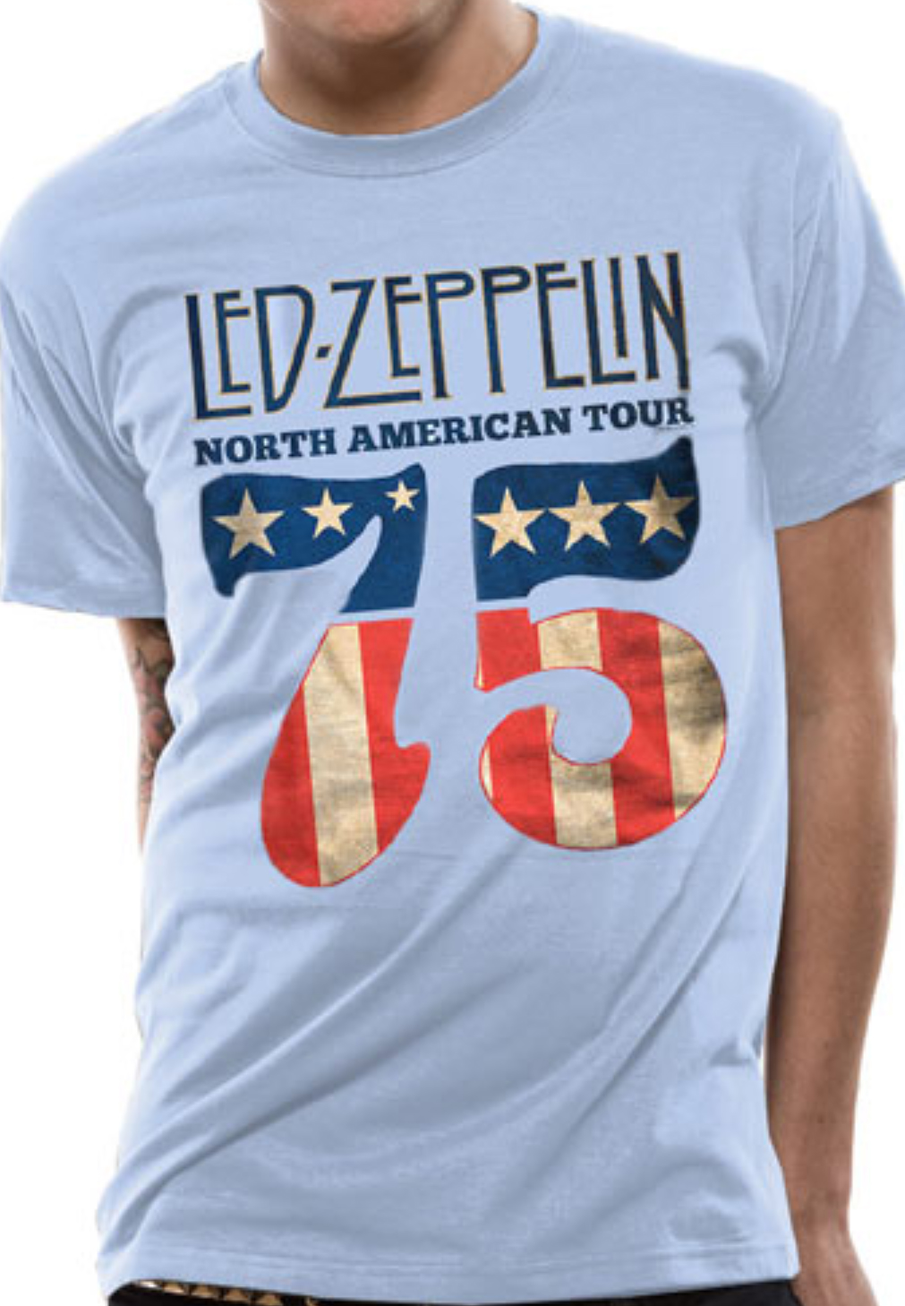 Led Zeppelin T-Shirt – NYC 1971 Design, Offizielles Band-Merch, Blau
