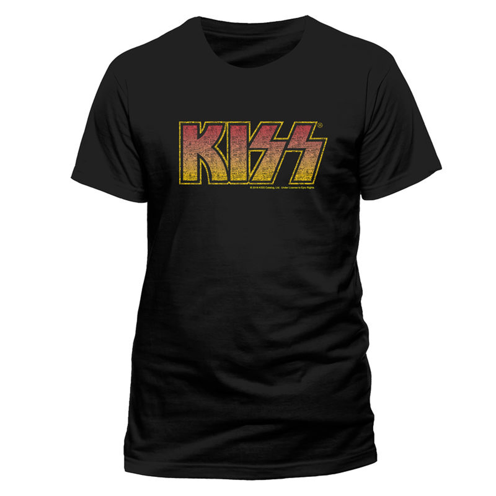 T-shirt Vintage Officiel Kiss Gene Simmons Logo - Homme/unisexe, Noir, Neuf étiqueté