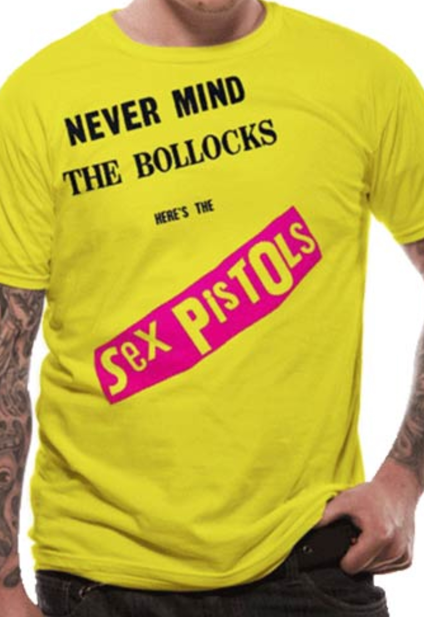 Yellow Sex Pistols Johnny Rotten Sid Vicious Official Tee T-Shirt 